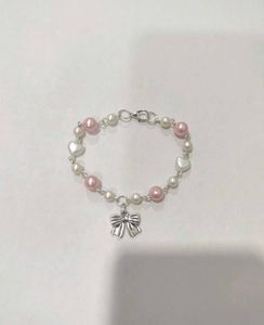Bow coquette charm bracelet and earrings