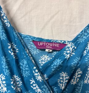 Blue Floral Print Maxi Dress