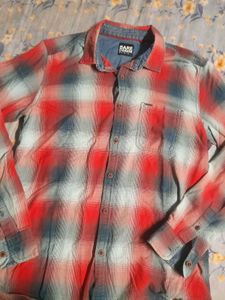 Men's Red Plaid Long Sleeve Shirt