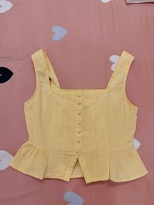 Cute Yellow Peplum Top