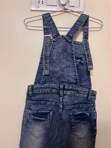 Denim Dungarees with Bow Detail