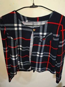 Plaid Jacket &amp; Red Skirt Set (unused)