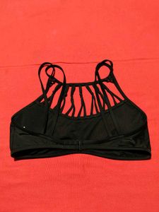 Women's Black Strappy Bralette – Size XL