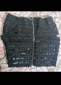 Sparkling Black Sequin Blouse