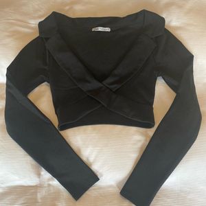 Black Wrap Crop Top