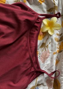 Maroon Spaghetti Strap Tank Top