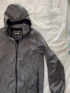 pull&amp;bear Men's Grey Hooded Softshell Jacket