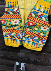Vibrant Yellow Embroidered Ethnic Vest
