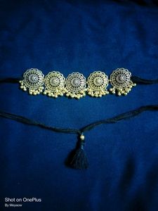 New oxidised golden choker