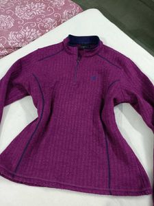 Purple 1/4 Zip Pullover Sweater