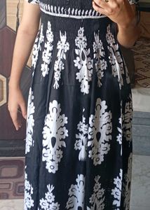 Boho Black &amp; White Maxi Dress