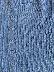 Blue Ribbed Button-Up Crop Top