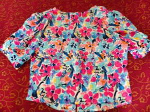 Vibrant Floral Button-Up Blouse