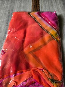 Vibrant Printed Georgette Saree