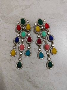 Colorful Gemstone Dangle Earrings