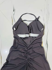 Sleek Grey Bodysuit/Swim Set