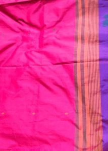2 Vibrant Pink Silk Sarees with Purple Border