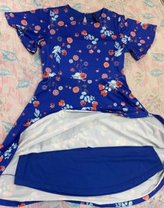🚨last price/Blue Floral Short Sleeve Dress
