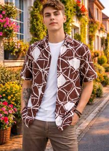 Men's Short Sleeve Printed Shirt