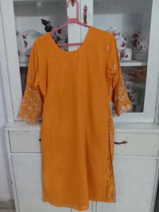 Embroidered Yellow Kurta