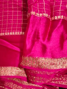 Georget rani pink saree