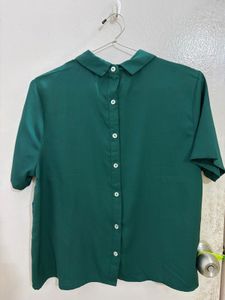 Emerald Green Button-Up Top