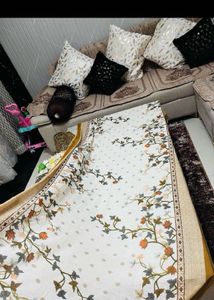 Elegant White Kurta Set with Floral Print