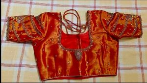Elegant Copper Orange Designer Blouse