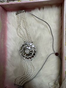 Exquisite Pearl &amp; Mirror Work Bracelet