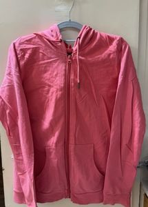 Pink Zip-Up Hoodie Sweatshirt