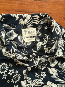 Navy Floral Short Sleeve Button-Up Shirt