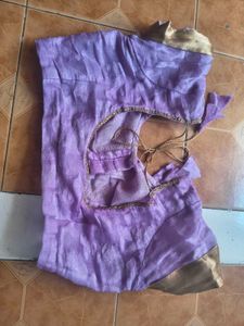 Purple Saree with Embellishments blauz
