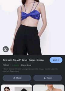 Zara Purple Bikini Top with Tie Straps