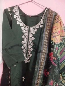 Green Kurta Set with Dupatta(new)