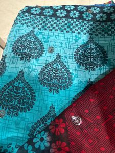 Elegant Maroon &amp; Blue Paisley Saree