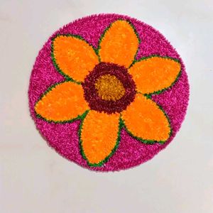 Handmade woolen rangoli mat