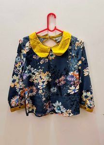 Floral Print Peter Pan Collar Top