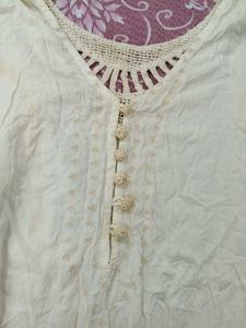 Cream Cotton Kurta with Elegant Design
