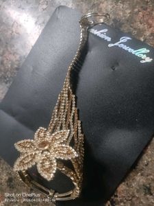 Exquisite Rhinestone Flower Ring Bracelet