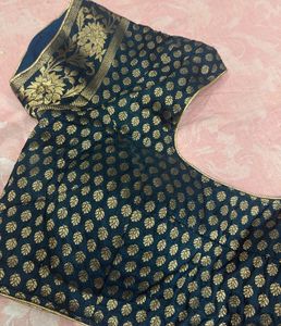 Pink Silk Saree with Golden Zigzag