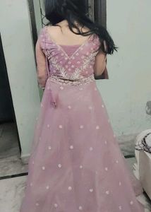Elegant purple zarkan with katdana Embroidered Gow