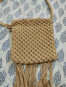 Boho Macrame Fringe Crossbody Bag