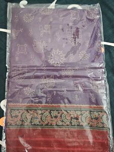 Beautiful Purple Saree with Warli Art
