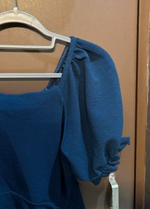 Chic Ruched Puff Sleeve Dress
