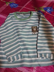 Cute Striped Bear Long Sleeve Top