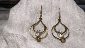 Elegant Drop Earrings with Crystals Pack of 2