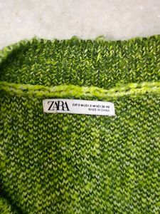 Zara Green &amp; Yellow Abstract Print Cardigan