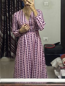 Retro Geometric Print Maxi Dress