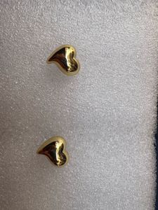 Gold Heart Stud Earrings