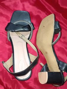 Stylish Black Heels with Embellished Straps